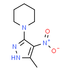 ChemSpider 2D Image | 1-(5-Methyl-4-nitro-1H-pyrazol-3-yl)piperidine | C9H14N4O2