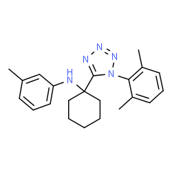ChemSpider 2D Image | N-{1-[1-(2,6-Dimethylphenyl)-1H-tetrazol-5-yl]cyclohexyl}-3-methylaniline | C22H27N5