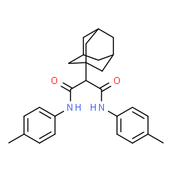 ChemSpider 2D Image | 2-(Adamantan-1-yl)-N,N'-bis(4-methylphenyl)malonamide | C27H32N2O2