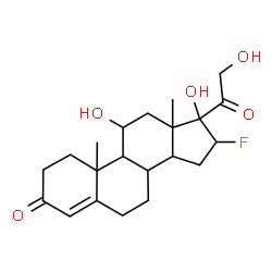 ChemSpider 2D Image | 16-Fluoro-11,17,21-trihydroxypregn-4-ene-3,20-dione | C21H29FO5