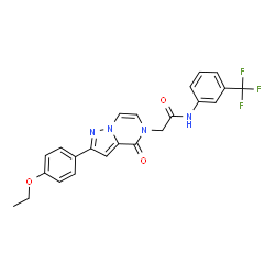 ChemSpider 2D Image | 2-[2-(4-Ethoxyphenyl)-4-oxopyrazolo[1,5-a]pyrazin-5(4H)-yl]-N-[3-(trifluoromethyl)phenyl]acetamide | C23H19F3N4O3