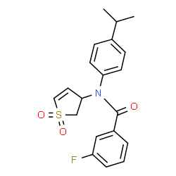 ChemSpider 2D Image | N-(1,1-Dioxido-2,3-dihydro-3-thiophenyl)-3-fluoro-N-(4-isopropylphenyl)benzamide | C20H20FNO3S