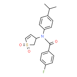 ChemSpider 2D Image | N-(1,1-Dioxido-2,3-dihydro-3-thiophenyl)-4-fluoro-N-(4-isopropylphenyl)benzamide | C20H20FNO3S