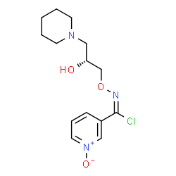 ChemSpider 2D Image | N-[(2R)-2-Hydroxy-3-(1-piperidinyl)propoxy]-3-pyridinecarboximidoyl chloride 1-oxide | C14H20ClN3O3