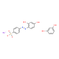ChemSpider 2D Image | Sodium 4-[(E)-(2,4-dihydroxyphenyl)diazenyl]benzenesulfonate - 1,3-benzenediol (1:1:1) | C18H15N2NaO7S