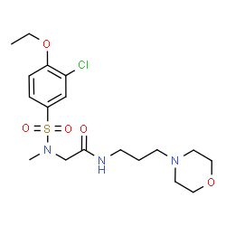 ChemSpider 2D Image | N~2~-[(3-Chloro-4-ethoxyphenyl)sulfonyl]-N~2~-methyl-N-[3-(4-morpholinyl)propyl]glycinamide | C18H28ClN3O5S
