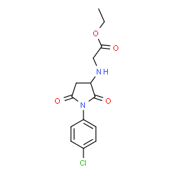 ChemSpider 2D Image | Ethyl N-[1-(4-chlorophenyl)-2,5-dioxo-3-pyrrolidinyl]glycinate | C14H15ClN2O4