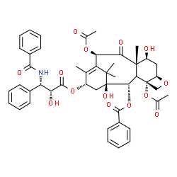 ChemSpider 2D Image | (2alpha,3xi,5beta,7beta,10beta,13alpha)-4,10-Diacetoxy-13-{[(2R,3S)-3-(benzoylamino)-2-hydroxy-3-phenylpropanoyl]oxy}-1,7-dihydroxy-9-oxo-5,20-epoxytax-11-en-2-yl benzoate | C47H51NO14