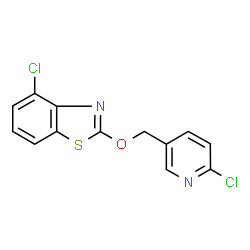 ChemSpider 2D Image | 4-chloro-2-((6-chloropyridin-3-yl)methoxy)benzo[d]thiazole | C13H8Cl2N2OS