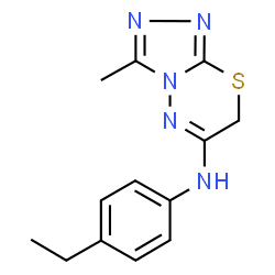 ChemSpider 2D Image | N-(4-Ethylphenyl)-3-methyl-7H-[1,2,4]triazolo[3,4-b][1,3,4]thiadiazin-6-amine | C13H15N5S
