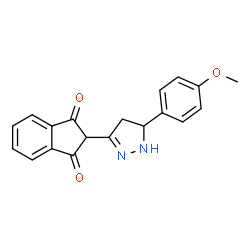 ChemSpider 2D Image | 2-[5-(4-Methoxyphenyl)-4,5-dihydro-1H-pyrazol-3-yl]-1H-indene-1,3(2H)-dione | C19H16N2O3