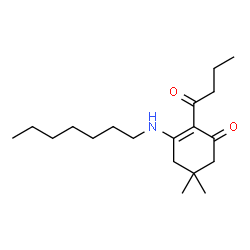 ChemSpider 2D Image | 2-Butyryl-3-(heptylamino)-5,5-dimethyl-2-cyclohexen-1-one | C19H33NO2