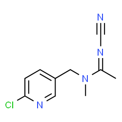 ChemSpider 2D Image | N-[(6-Chloro-3-pyridinyl)methyl]-N'-cyano-N-methylethanimidamide | C10H11ClN4