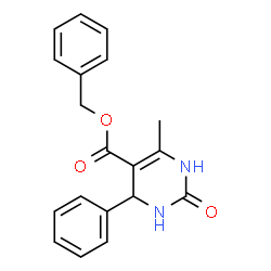 ChemSpider 2D Image | Benzyl 6-methyl-2-oxo-4-phenyl-1,2,3,4-tetrahydro-5-pyrimidinecarboxylate | C19H18N2O3