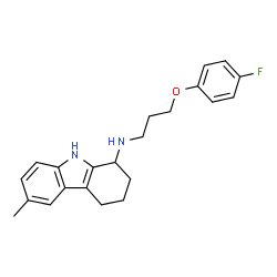 ChemSpider 2D Image | N-[3-(4-Fluorophenoxy)propyl]-6-methyl-2,3,4,9-tetrahydro-1H-carbazol-1-amine | C22H25FN2O