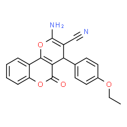 ChemSpider 2D Image | 2-Amino-4-(4-ethoxyphenyl)-5-oxo-4H,5H-pyrano[3,2-c]chromene-3-carbonitrile | C21H16N2O4