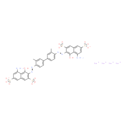 ChemSpider 2D Image | Tetrasodium 3,3'-[(3,3'-dimethyl-4,4'-biphenyldiyl)di-2,1-diazenediyl]bis(5-amino-4-hydroxy-2,7-naphthalenedisulfonate) | C34H24N6Na4O14S4
