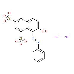 ChemSpider 2D Image | Disodium 7-hydroxy-8-(phenyldiazenyl)-1,3-naphthalenedisulfonate | C16H10N2Na2O7S2
