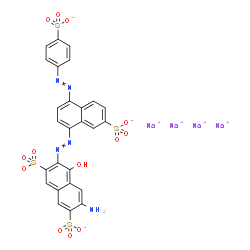 ChemSpider 2D Image | Tetrasodium 6-amino-4-hydroxy-3-({7-sulfonato-4-[(4-sulfonatophenyl)diazenyl]-1-naphthyl}diazenyl)-2,7-naphthalenedisulfonate | C26H15N5Na4O13S4