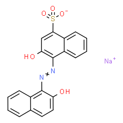 ChemSpider 2D Image | Sodium 3-hydroxy-4-[(2-hydroxy-1-naphthyl)diazenyl]-1-naphthalenesulfonate | C20H13N2NaO5S