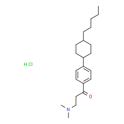ChemSpider 2D Image | 3-(Dimethylamino)-1-[4-(4-pentylcyclohexyl)phenyl]-1-propanone hydrochloride (1:1) | C22H36ClNO