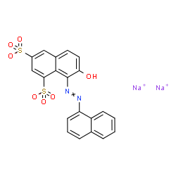 ChemSpider 2D Image | Disodium 7-hydroxy-8-(1-naphthyldiazenyl)-1,3-naphthalenedisulfonate | C20H12N2Na2O7S2