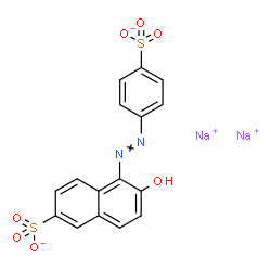 ChemSpider 2D Image | Disodium 6-hydroxy-5-[(4-sulfonatophenyl)diazenyl]-2-naphthalenesulfonate | C16H10N2Na2O7S2
