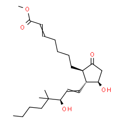 ChemSpider 2D Image | Methyl (11alpha,15R)-11,15-dihydroxy-16,16-dimethyl-9-oxoprosta-2,13-dien-1-oate | C23H38O5