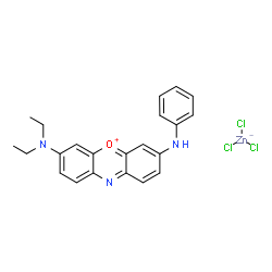 ChemSpider 2D Image | 3-Anilino-7-(diethylamino)phenoxazin-5-ium trichlorozincate(1-) | C22H22Cl3N3OZn