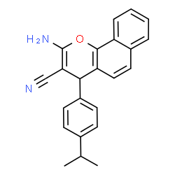 ChemSpider 2D Image | 2-Amino-4-(4-isopropylphenyl)-4H-benzo[h]chromene-3-carbonitrile | C23H20N2O