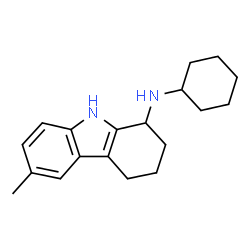 ChemSpider 2D Image | N-Cyclohexyl-6-methyl-2,3,4,9-tetrahydro-1H-carbazol-1-amine | C19H26N2