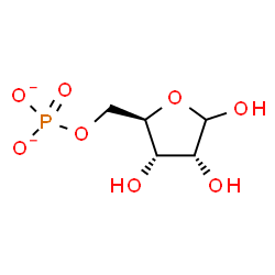 ChemSpider 2D Image | 5-O-Phosphonato-D-ribofuranose | C5H9O8P