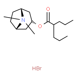 ChemSpider 2D Image | [(1R,5S)-8,8-dimethyl-8$l^{5}-azabicyclo[3.2.1]octan-3-yl] 2-propylpentanoate hydrobromide | C17H33BrNO2