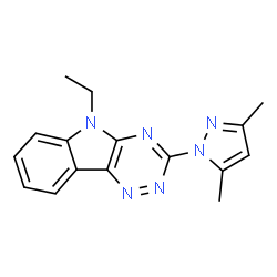 ChemSpider 2D Image | 3-(3,5-Dimethyl-1H-pyrazol-1-yl)-5-ethyl-5H-[1,2,4]triazino[5,6-b]indole | C16H16N6