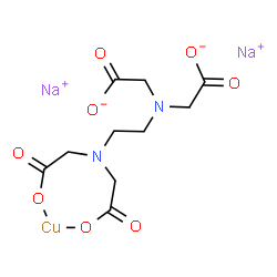 ChemSpider 2D Image | Disodium [2,2',2'',2'''-(1,2-ethanediyldinitrilo)tetraacetato-kappaO(4-)]cuprate(2-) | C10H12CuN2Na2O8