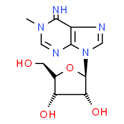 ChemSpider 2D Image | 1-Methyl-9-(alpha-L-ribofuranosyl)-1,9-dihydro-6H-purin-6-imine | C11H15N5O4