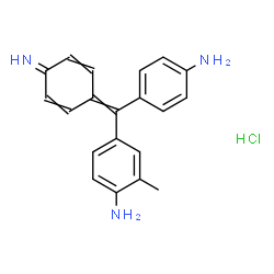 ChemSpider 2D Image | 4-[(4-Aminophenyl)(4-imino-2,5-cyclohexadien-1-ylidene)methyl]-2-methylaniline hydrochloride (1:1) | C20H20ClN3