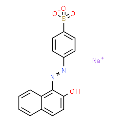 ChemSpider 2D Image | Sodium 4-[(2-hydroxy-1-naphthyl)diazenyl]benzenesulfonate | C16H11N2NaO4S