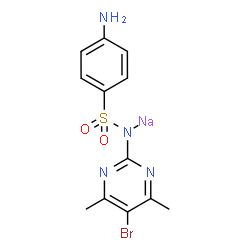 ChemSpider 2D Image | Sodium [(4-aminophenyl)sulfonyl](5-bromo-4,6-dimethyl-2-pyrimidinyl)azanide | C12H12BrN4NaO2S