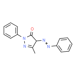 ChemSpider 2D Image | 5-Methyl-2-phenyl-4-(phenyldiazenyl)-2,4-dihydro-3H-pyrazol-3-one | C16H14N4O