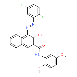ChemSpider 2D Image | 4-[(2,5-Dichlorophenyl)diazenyl]-N-(2,5-dimethoxyphenyl)-3-hydroxy-2-naphthamide | C25H19Cl2N3O4