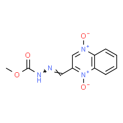 ChemSpider 2D Image | Methyl 2-[(1,4-dioxidoquinoxalin-2-yl)methylene]hydrazinecarboxylate | C11H10N4O4