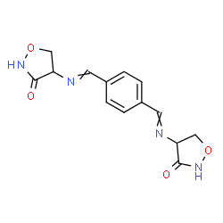 ChemSpider 2D Image | 4,4'-[1,4-Phenylenebis(methylylideneazanylylidene)]bis(1,2-oxazolidin-3-one) | C14H14N4O4