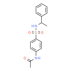 ChemSpider 2D Image | N-{4-[(1-Phenylethyl)sulfamoyl]phenyl}acetamide | C16H18N2O3S