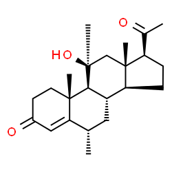 ChemSpider 2D Image | 11?-hydroxy-6?,11-dimethylprogesterone | C23H34O3
