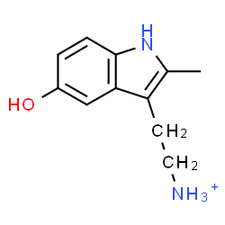 ChemSpider 2D Image | 2-(5-Hydroxy-2-methyl-1H-indol-3-yl)ethanaminium | C11H15N2O