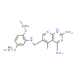 ChemSpider 2D Image | 2,4-Diamino-6-{[(2,5-diethoxyphenyl)amino]methyl}-5-methylpyrido[2,3-d]pyrimidin-1-ium | C19H25N6O2