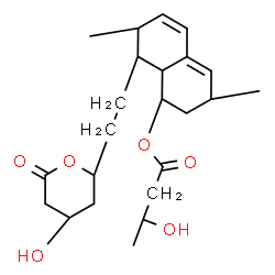 ChemSpider 2D Image | 8-[2-(4-Hydroxy-6-oxotetrahydro-2H-pyran-2-yl)ethyl]-3,7-dimethyl-1,2,3,7,8,8a-hexahydro-1-naphthalenyl 3-hydroxybutanoate | C23H34O6