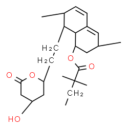 ChemSpider 2D Image | 8-[2-(4-Hydroxy-6-oxotetrahydro-2H-pyran-2-yl)ethyl]-3,7-dimethyl-1,2,3,7,8,8a-hexahydro-1-naphthalenyl 2,2-dimethylbutanoate | C25H38O5