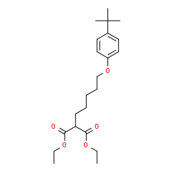 ChemSpider 2D Image | Diethyl {5-[4-(2-methyl-2-propanyl)phenoxy]pentyl}malonate | C22H34O5